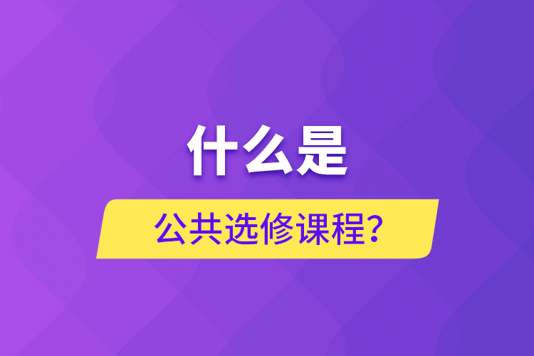 什么是公共選修課程？